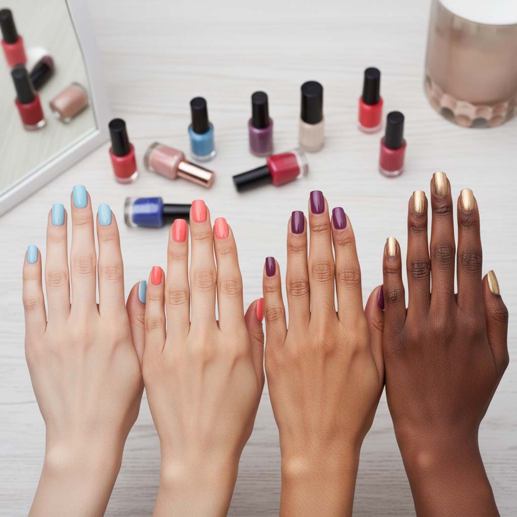 راهنمای کامل انتخاب رنگ لاک بر اساس رنگ پوست