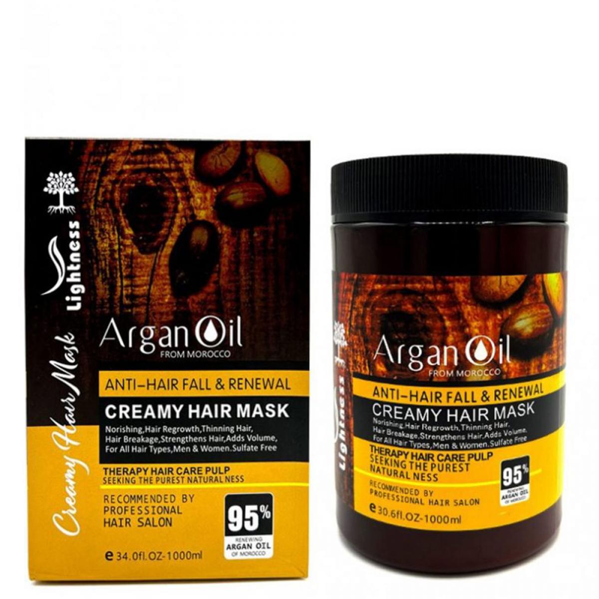 ماسک مو تقویت کننده  مدل Argan Oil فاقد سولفات مناسب انواع مو حجم 1000 میلی لیتر