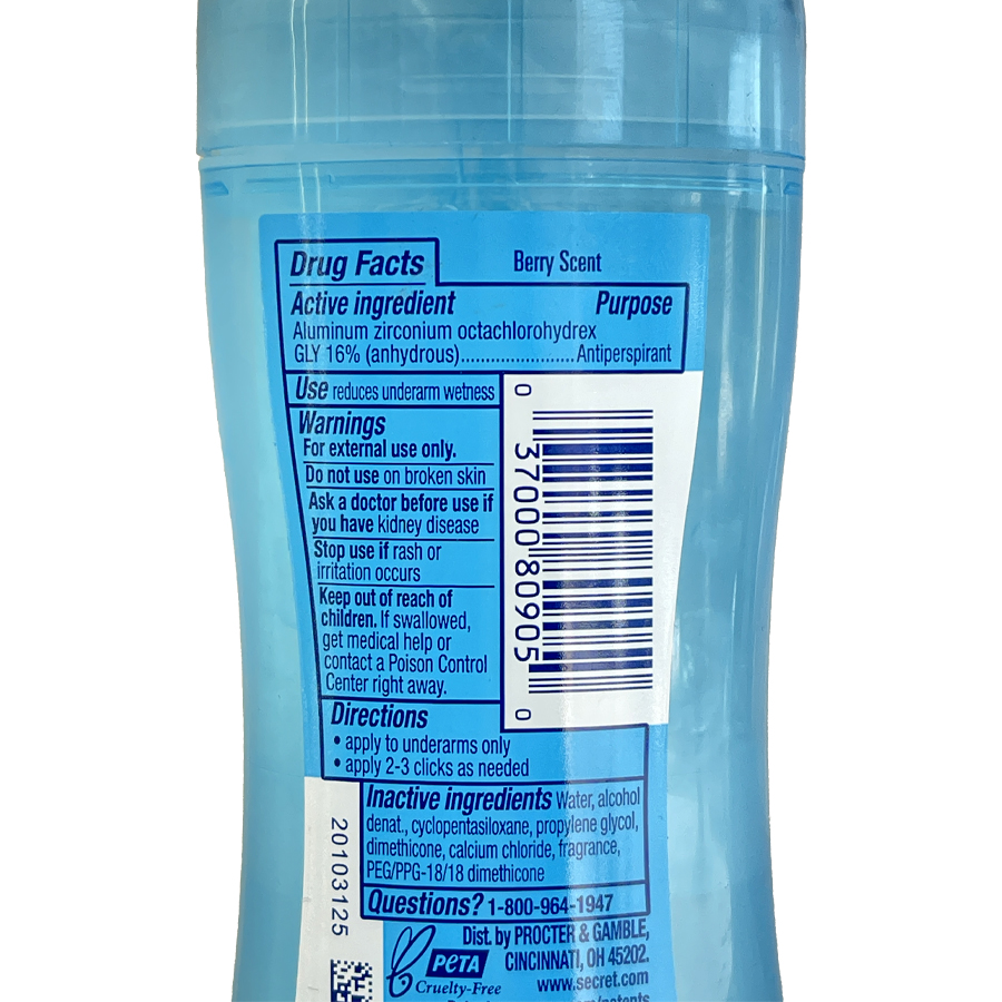 مام ژله ای زنانه بری سکرت Secret Sweat & Odor Berry Clear Gel