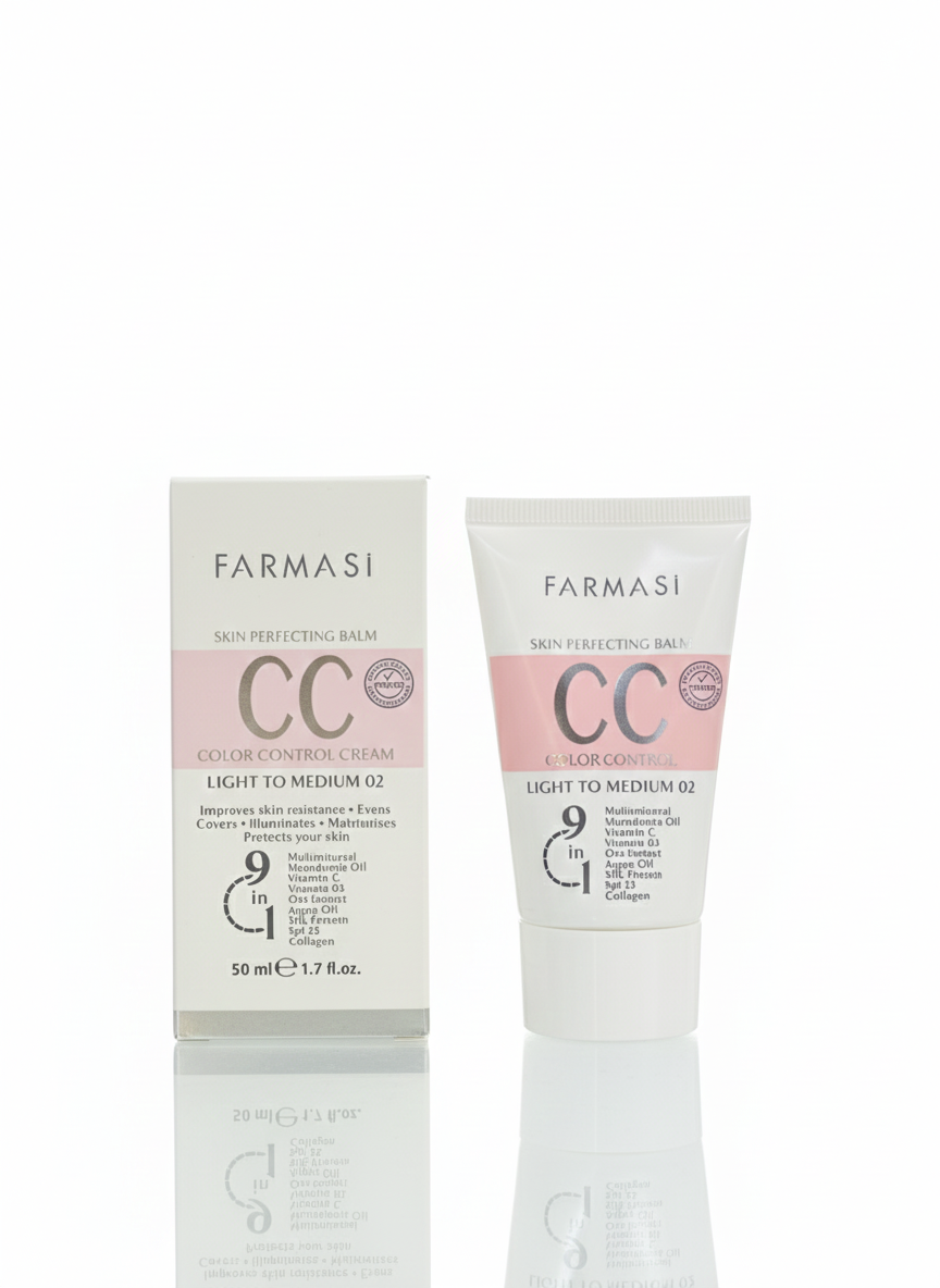 فارماسی سی سی کرم حجم 50 میل مناسب انواع پوست رنگ لایت تو مدیوم 02
